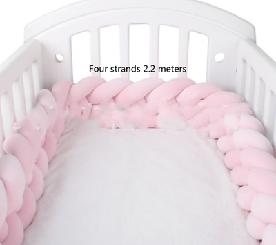Protectores de Cuna Trenzados Alargados con Almohada Decorativa - Image 43