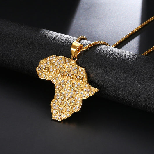 Collar con Colgante de Mapa de África y Diamantes - Image 8