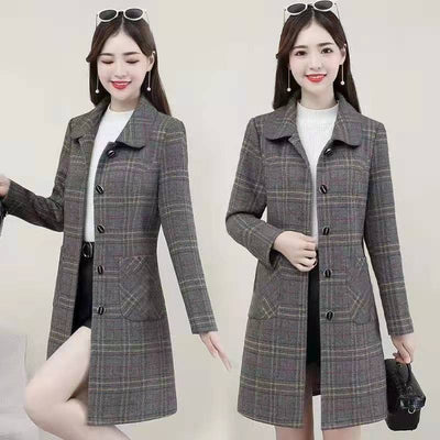 Abrigo de Lana Cuadrillé para Mujer Madura - Colección Otoño - Image 3