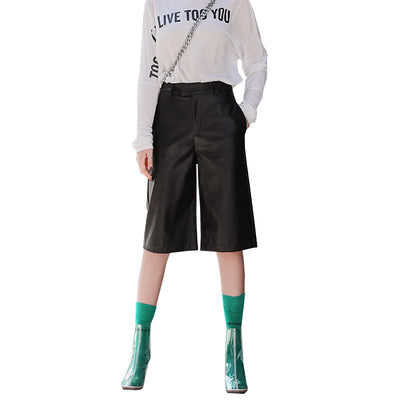 Pantalones de Cuero Cinco Bolsillos Mujer Estilo Coreano - Image 10