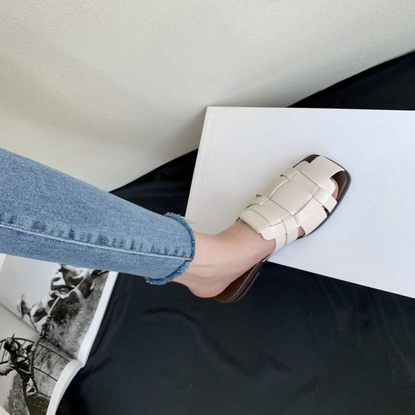 Sandalias Tejidas Planas para Mujer - Cómodas para Exterior