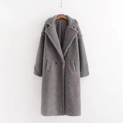 Abrigo Largo Térmico de Peluche Artificial para Mujer - Manga Larga Acolchado - Image 11