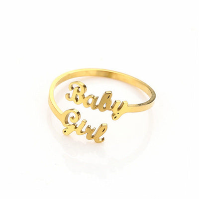 Anillo Personalizado de Acero Inoxidable con Letras