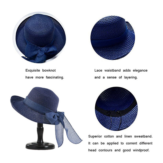 Sombrero de Playa Plegable con Moño para Mujer - Image 25