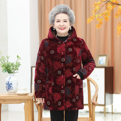 Abrigo Cálido Floral para Mujer Madura - Elegancia y Confort para Mamá - Image 4