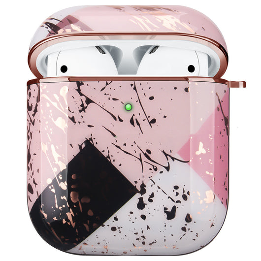 Funda Protectora para AirPods con Diseño Mármol Blanco y Acabado Dorado - Image 31