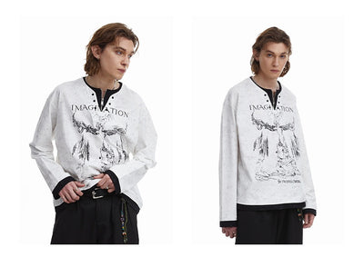 Blusa Punk Retro Americana con Hebilla Perla y Doble Textura - Image 15