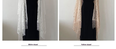 Chal Ligero de Encaje con Flecos para Mujer - Perfecto para Verano - Image 11