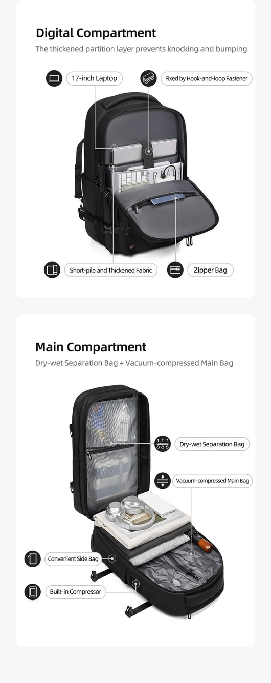 Mochila Trolley Expandible de Gran Capacidad para Viajes de Negocios - Image 39