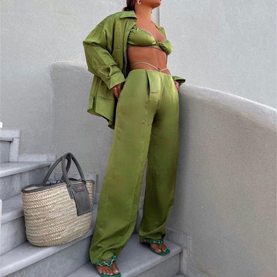 Conjunto de Tres Piezas: Chaleco, Camisa y Pantalón Recto para Mujer - Image 13