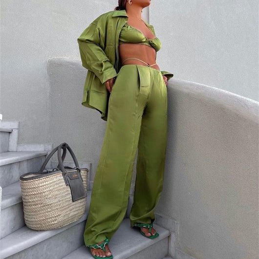 Conjunto de Tres Piezas: Chaleco, Camisa y Pantalón Recto para Mujer - Image 13