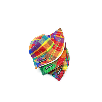 Gorro Bucket de Algodón y Lino Transpirable Cuadros Arcoíris - Image 5