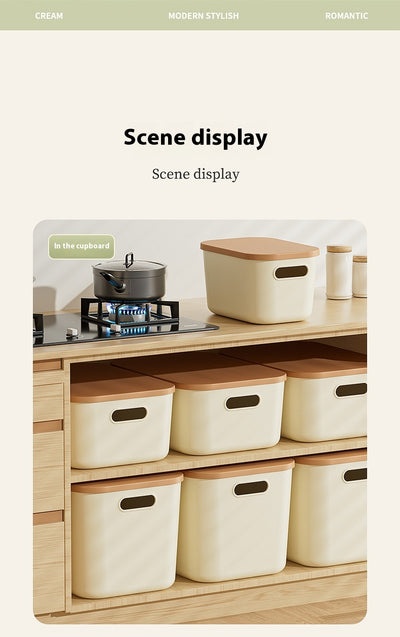Caja de Almacenamiento Grande con Tapa para Ropa y Accesorios - Diseño Crema - Image 13