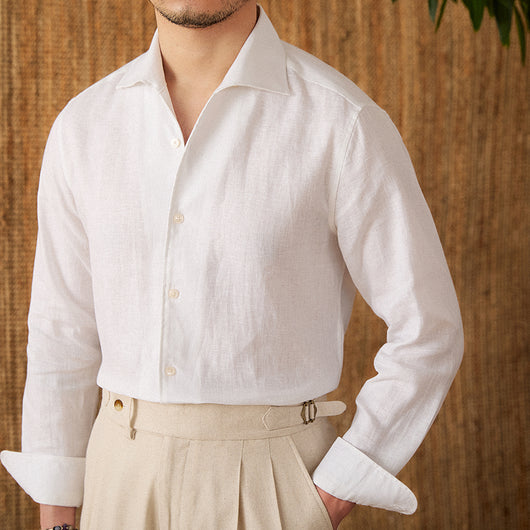 Camisa Blanca Manga Larga para Hombre - Versátil y Clásica - Image 16