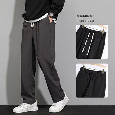 Pantalones Anchos Negro para Hombre - Primavera Otoño - Image 6