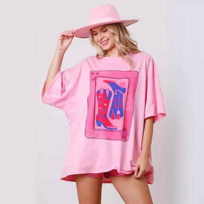 Blusa Suelta Estampada con Cristales para Mujer - Image 15