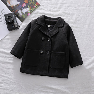 Abrigo Cuadrille Sólido para Niño Otoño Invierno - Image 5