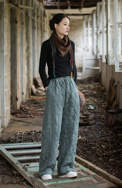 Pantalones Acolchados Teñidos a Mano en Ramio - Image 13
