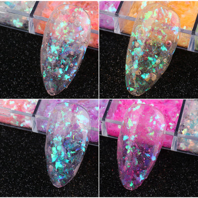 Lentejuelas para Uñas Diseño Hada Mariposa Irregular Efecto Hielo - Image 10