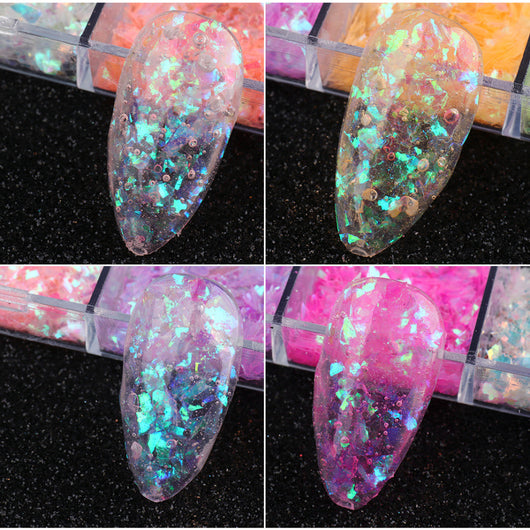 Lentejuelas para Uñas Diseño Hada Mariposa Irregular Efecto Hielo - Image 10