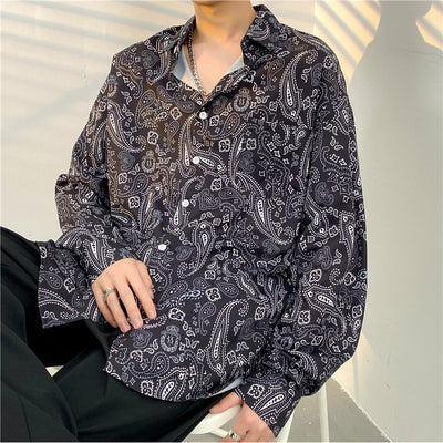 Camisa Casual Estampada de Temperamento Masculino - Image 14
