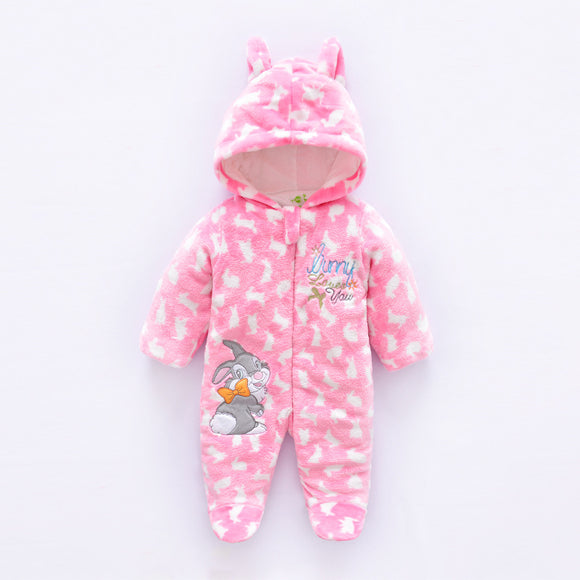 Jumpsuit de Terciopelo con Capucha para Bebé - Abrigo de Invierno