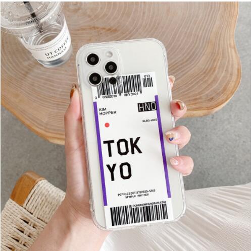 Funda Protectora TPU para Móvil con Diseño de Boleto Aéreo