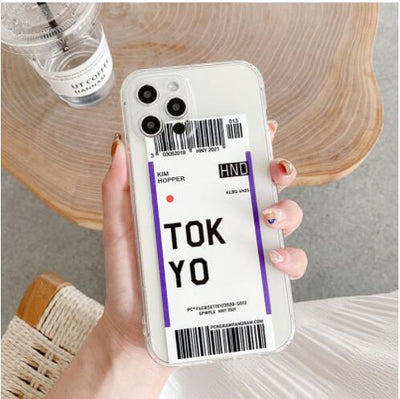 Funda Protectora TPU para Móvil con Diseño de Boleto Aéreo