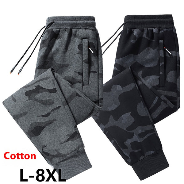 Pantalones Casuales de Algodón para Hombre Talla Grande Otoño Invierno con Puño Ajustado