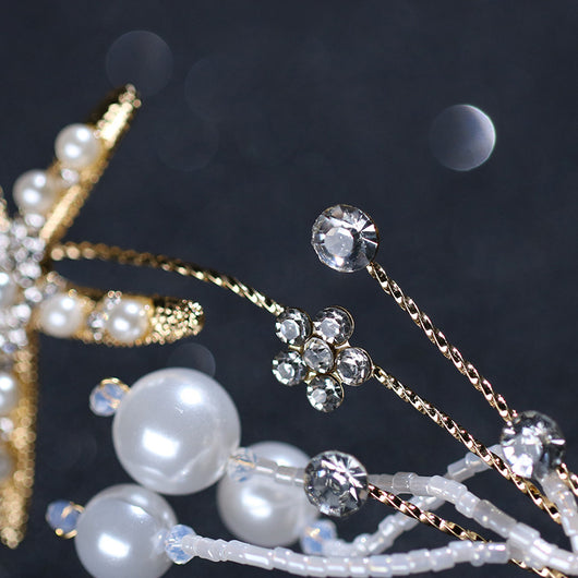 Diadema Estrella de Mar con Perlas para Novia - Joya de Cabello Elegante - Image 18