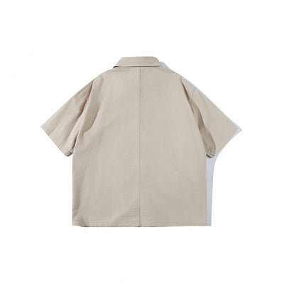 Camisa Manga Corta Hombre Estilo Chino con Cierre de Hebilla - Image 3