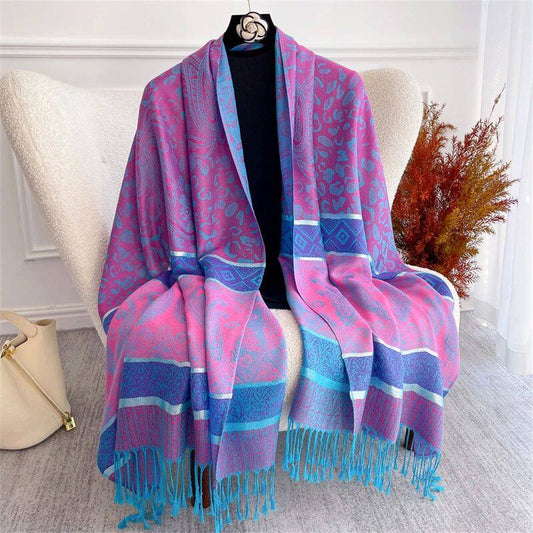 Bufanda Bohemia Cashmere Otoño Mujer Diseño Jacquard Pashmina