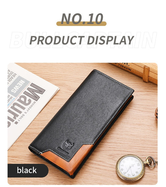 Billetera Bifold de Cuero Engrasado Premium para Hombre - Capacidad Grande - Image 19