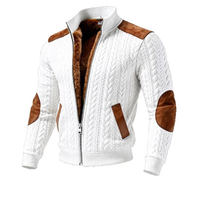 Chaqueta de Punto Jacquard Texturizada Estilo Retro para Hombre - Image 3