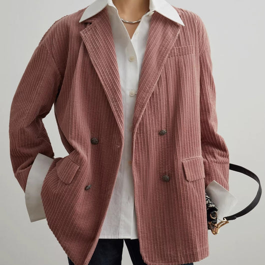 Blazer de Pana Doble Botonadura Oversized Estilo Coreano - Image 3