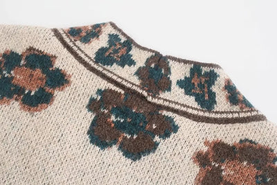 Cardigan Tejido Jacquard Vintage Largo - Suéter Elegante de Punto - Image 14