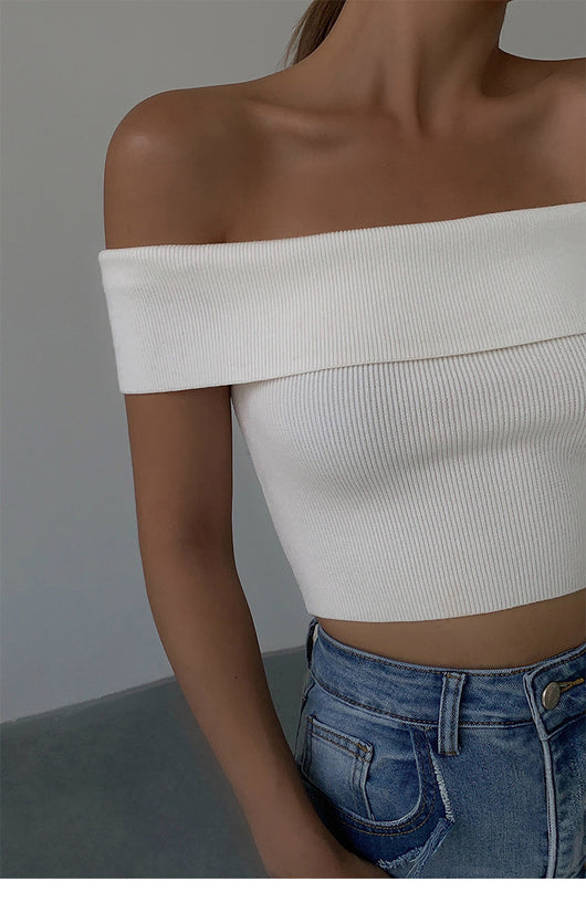 Top Tejido Asimétrico Cropped para Mujer - Image 10