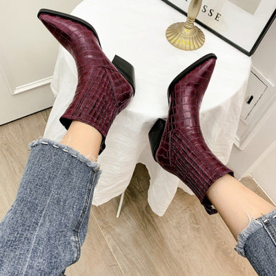 Botas Bajas Mujer Punta Cuadrada con Elástico - Image 11