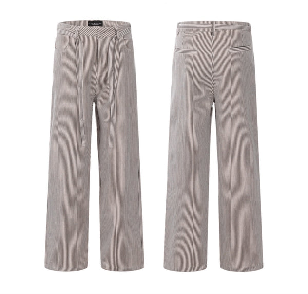 Pantalón Recto Vintage Americano a Rayas