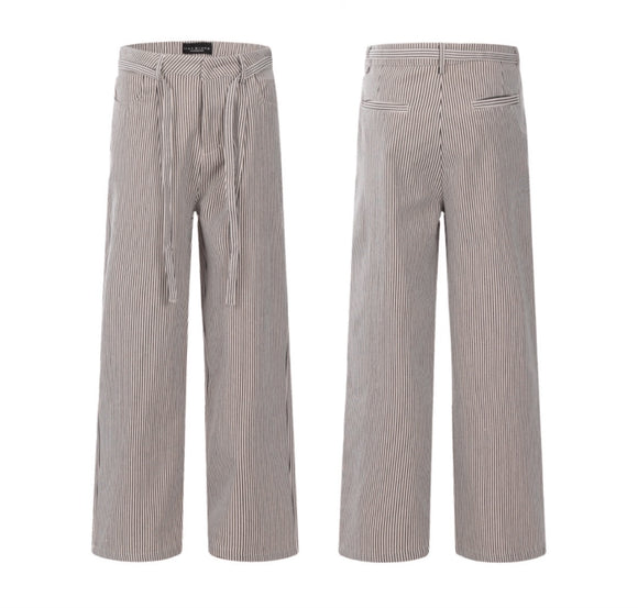 Pantalón Recto Vintage Americano a Rayas