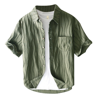 Camisa Casual de Algodón Puro para Hombre - Manga Corta Verano - Image 5