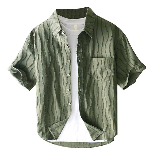 Camisa Casual de Algodón Puro para Hombre - Manga Corta Verano - Image 5