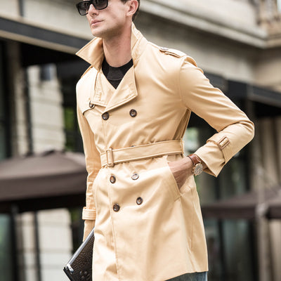 Abrigo Trinchera Casual para Hombre Largo Medio - Image 18