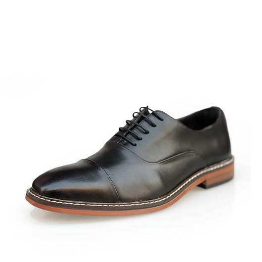 Zapatos Oxford Hombre Cuero Genuino Punta Fina Marrón Vintage Británico - Image 4