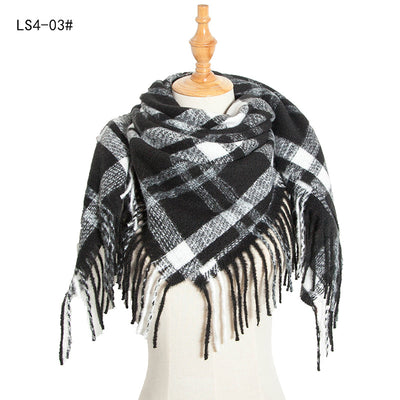 Pañuelo Cuadrado Rayado con Flecos para Mujer y Hombre - Image 11