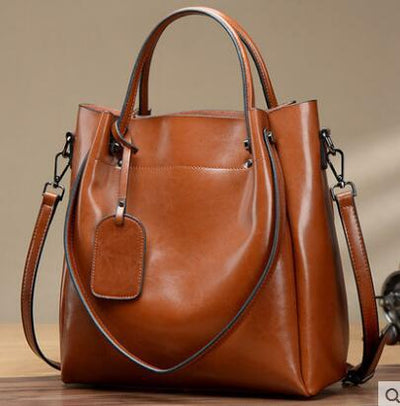 Bolsa de Cuero Vacuno Encerado Portátil para Mujer - Image 5