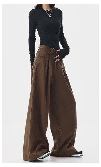 Pantalones Anchos Retro Vintage Marrón para Mujer - Estilo Casual Holgado - Image 10