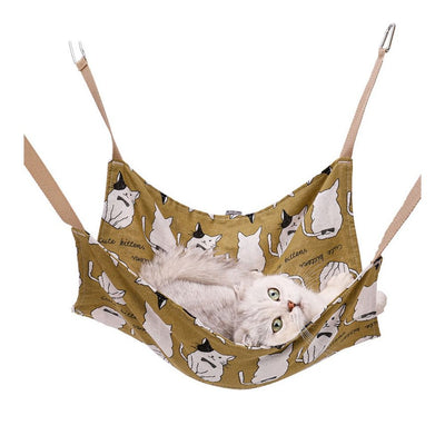 Hamaca Colgante para Gatos de Algodón y Lino Transpirable - Cama Resistente Multicolor con Gancho - Image 14