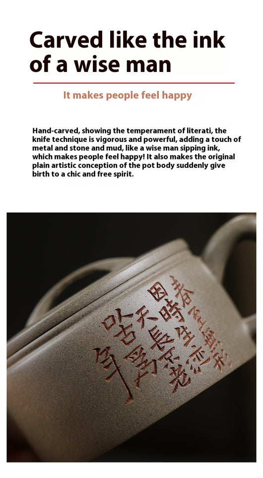 Tetera Artesanal de Barro Púrpura con Boca Ancha - Té Premium Hanwa - Image 12