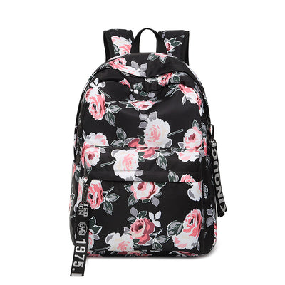 Mochila Étnica Floral Impresa Nylon Impermeable para Viajes - Image 10